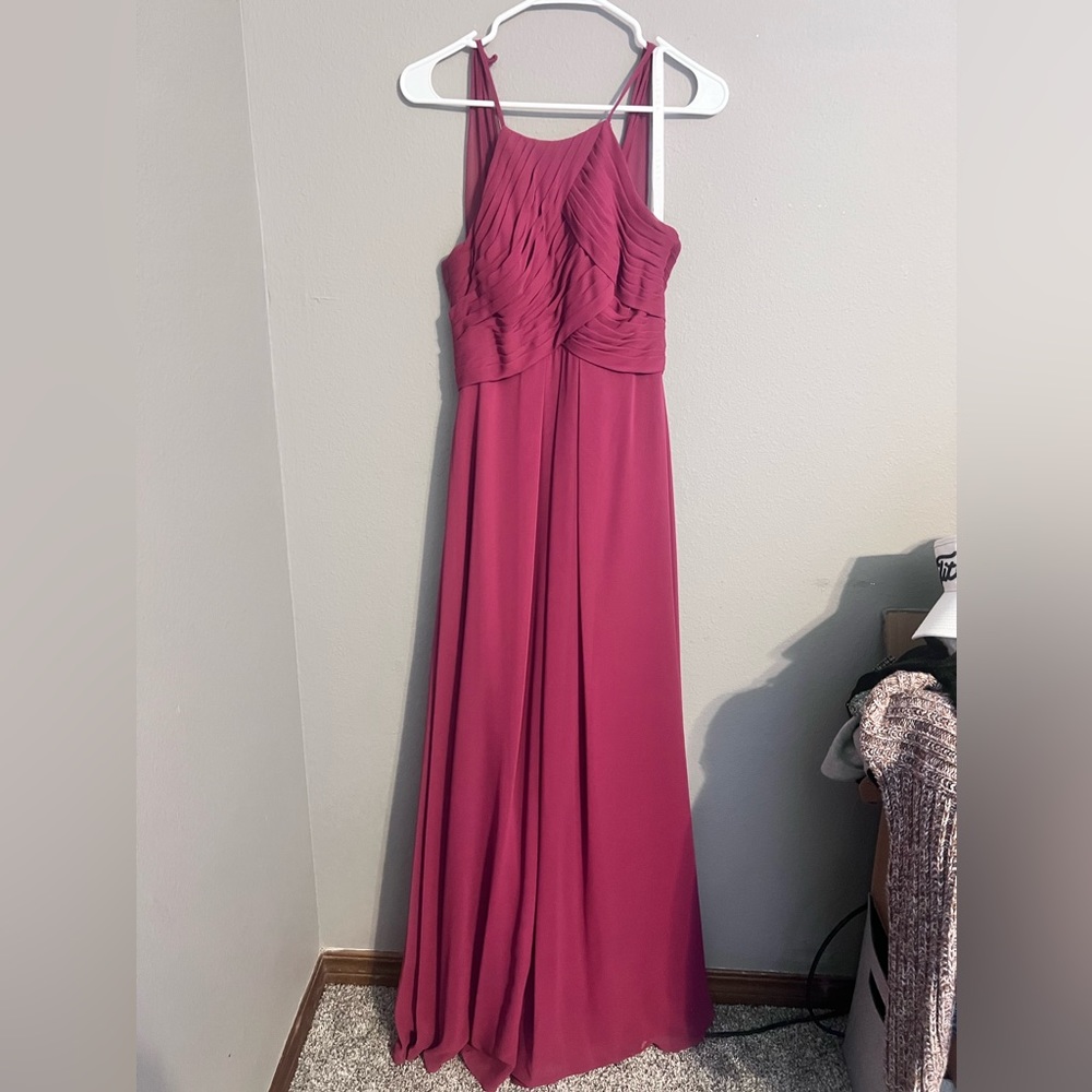 Maroon bridesmaid dress